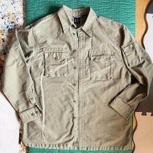 Vintage Gap Green Heavy Canvas Army Style Shirt Jacket Men M Chore Sport Coat